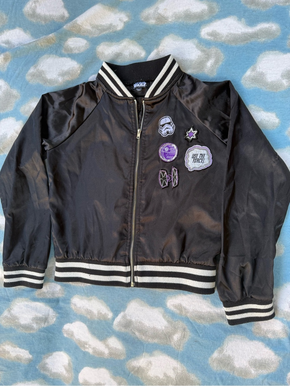 Star Wars Black Kids' Bomber Jacket with Patch Details